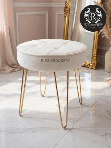 TETRA POD GOLDEN SOFA STOOL