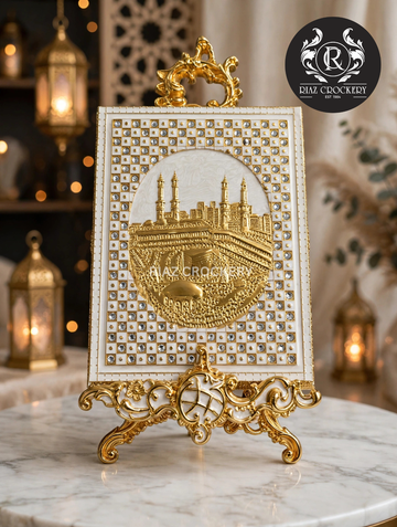 GOLDER QURAN BOX WITH STAND