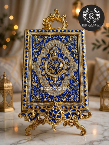GOLDER QURAN BOX WITH STAND