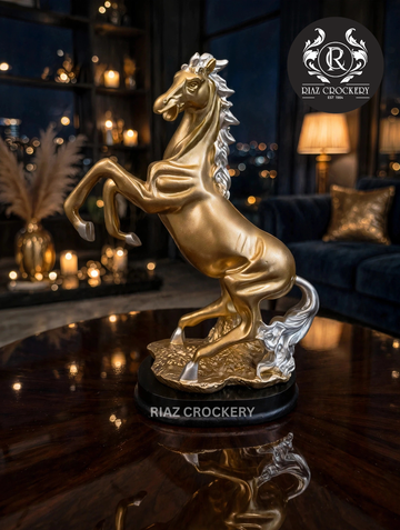 SILVER GOLD HORSE STATUE