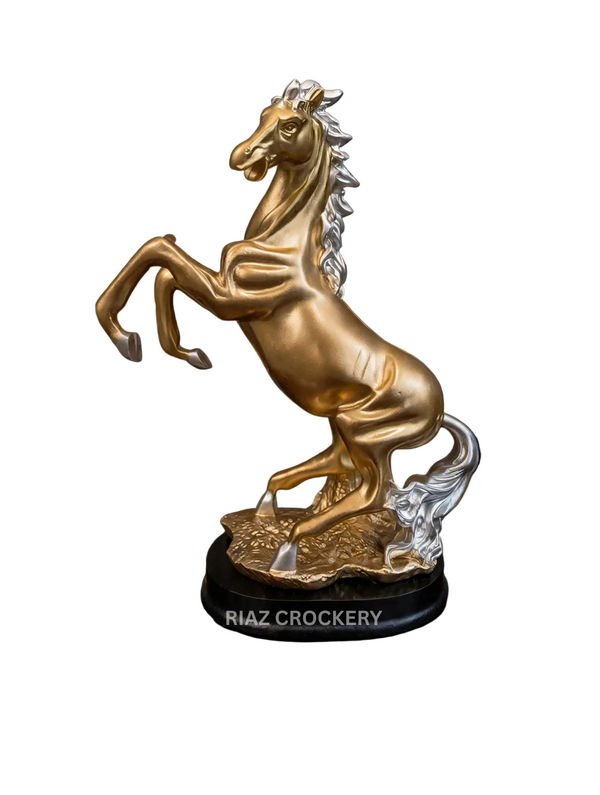 SILVER GOLD HORSE STATUE