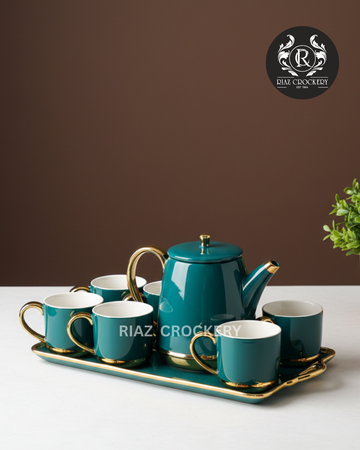 FINE CERAMIC TRAY COFFEE SET