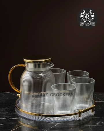 LUXURY CRYSTAL TRAY WATER SET