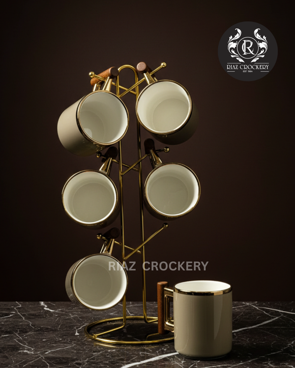 GOLDEN STAND MUG SET 6-PCS