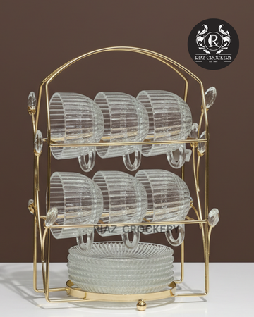 GOLDEN STAND CRYSTAL CUP SAUCER