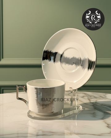 GGK CUP SAUCER SILVER 6-PCS SET