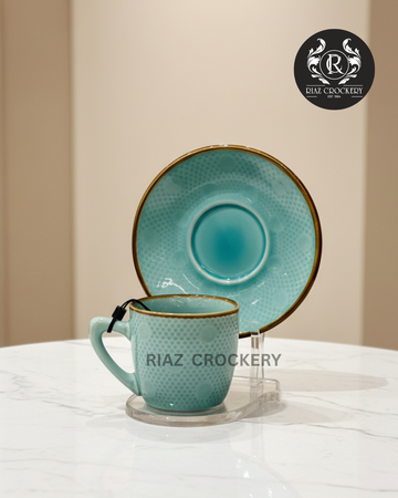 JHON WOOD STONE WARE CUP SAUCER 6-PCS