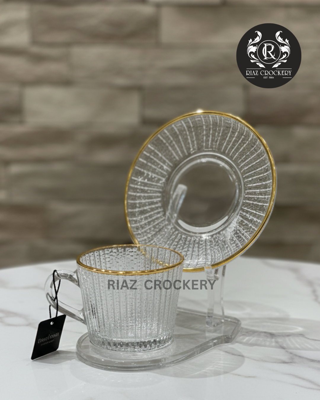 HIGH QUAILTY GLASS CUP SAUCER 6-PCS