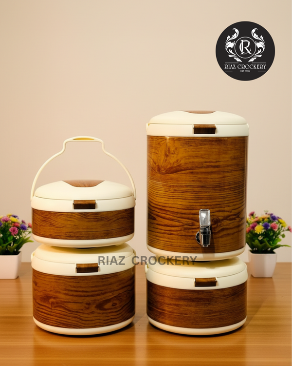 HAPPY THERMO POT WOOD & WOOD GIFT SET 4-PCS