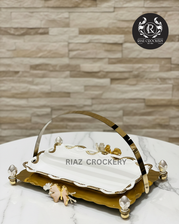 KIK GOLDEN WHITE SWEET DISH