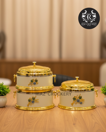 GOLDEN STEEL HOT POT SET 3-PCS