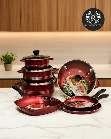 GREEN KITCHEN NONSTICK SET 19-PCS