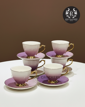 FLOWER MULTY CUP SAUCER SET 6-PCS
