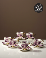 FLOWER MULTY CUP SAUCER SET 6-PCS