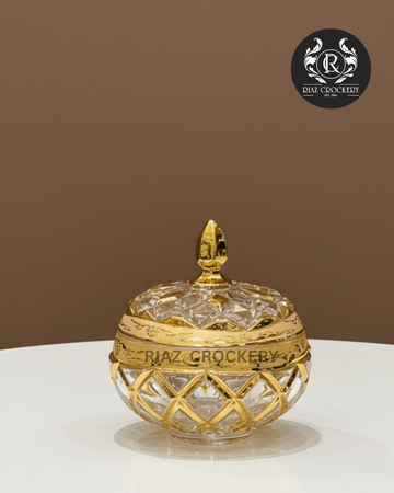 GOLDEN CRYSTAL CANDY JAR