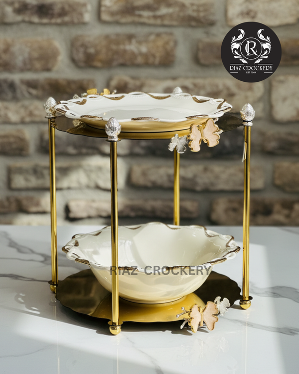 KIK GOLDEN WHITE  SWEET DISH 2-STEPS