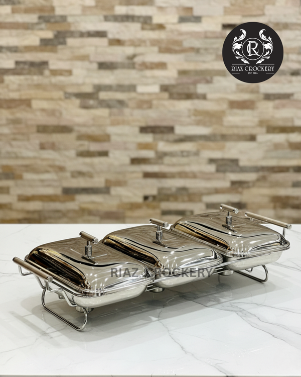 FOOD WARMER SQAURE 3-PCS