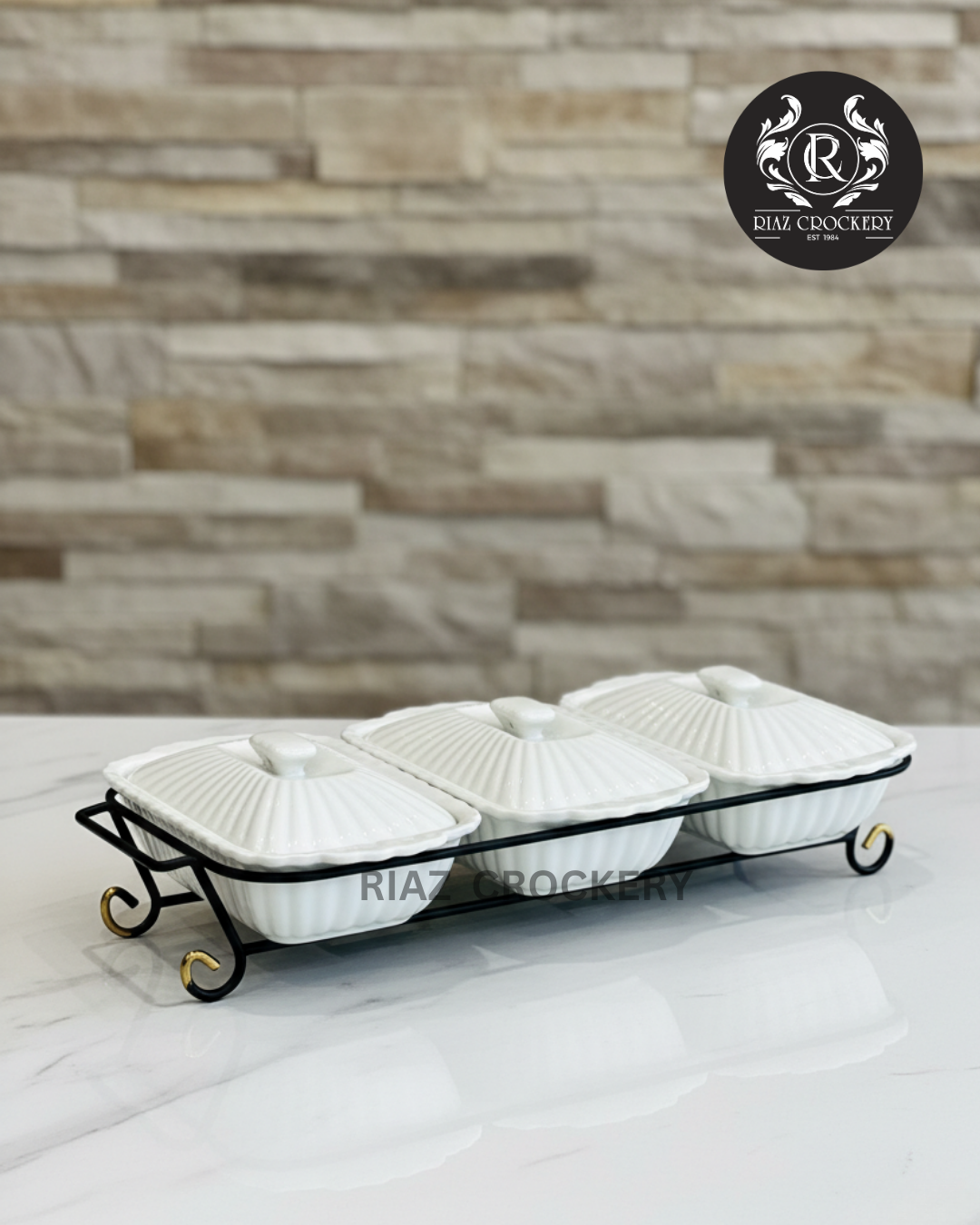 CAMERON CASSEROLE 3-PCS E/STAND