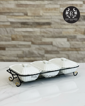 CAMERON CASSEROLE 3-PCS E/STAND