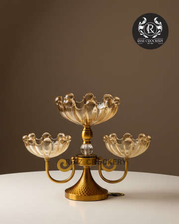 CRYSTAL DRY FRUIT DISH 3-PCS