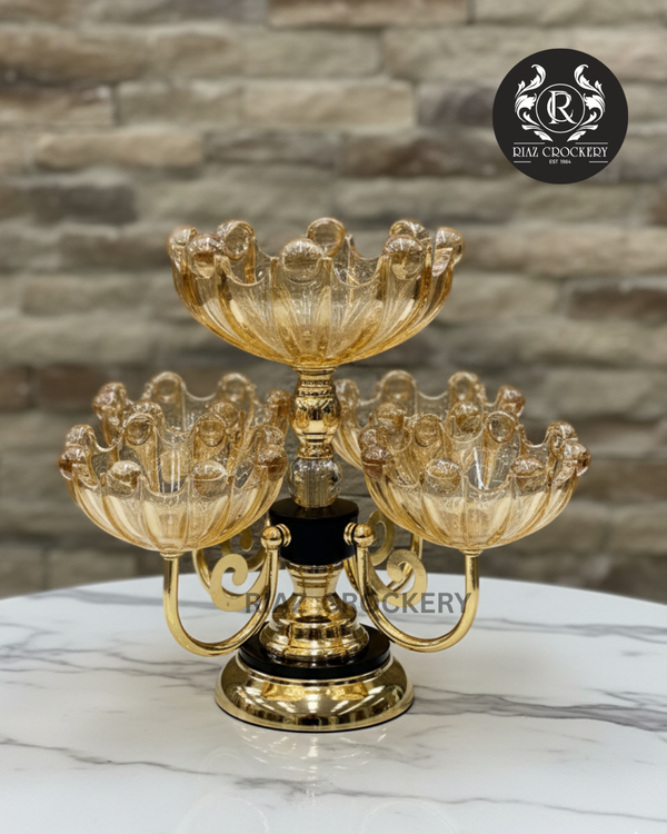 GOLDEN CRYSTAL DRY FRUIT DISH 5-PCS