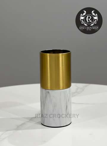 GOLDEN WHITE FLOWER VASE