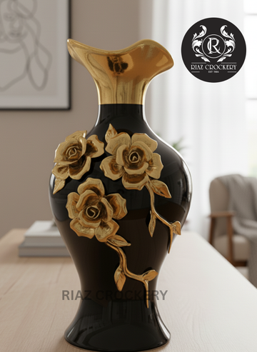 BLACK GOLD  AMBOSE FLOWER VASE