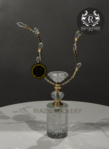 GOLDEN CRYSTAL CANDLE STAND