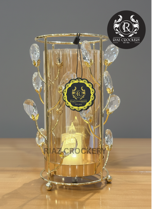 GOLDEN METAL CANDLE STAND LARGE