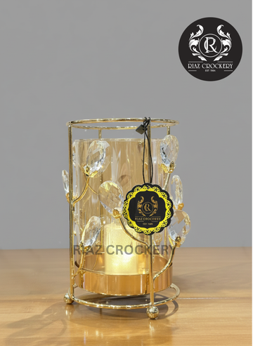 GOLDEN METAL CANDLE STAND MEDIUM