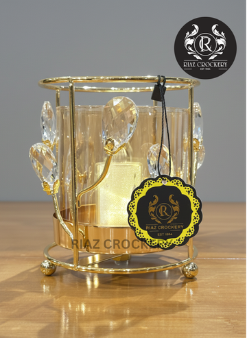 GOLDEN METAL CANDLE STAND SMALL
