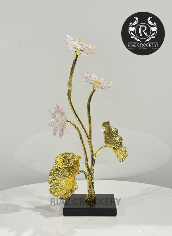 METAL GOLD CRYSTAL FLOWER
