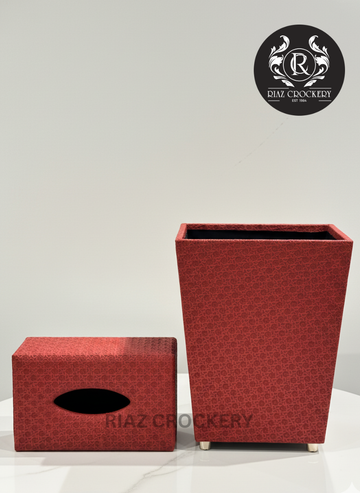 WOODEN ANTIQUE DUSTBIN SET