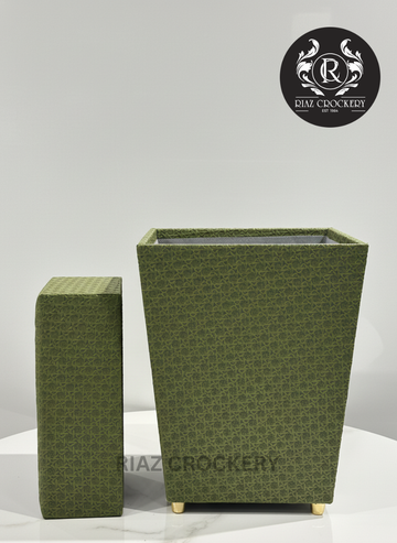 WOODEN ANTIQUE DUSTBIN SET