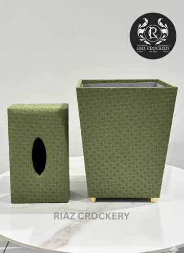 WOODEN ANTIQUE DUSTBIN SET