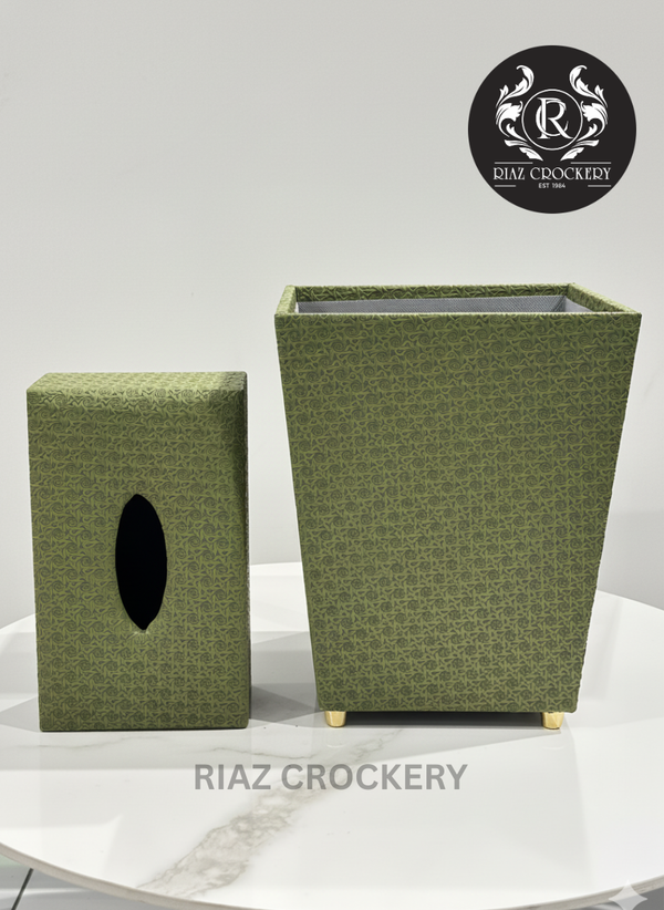 WOODEN ANTIQUE DUSTBIN SET