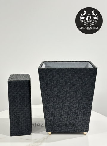 WOODEN ANTIQUE DUSTBIN SET