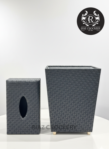 WOODEN ANTIQUE DUSTBIN SET