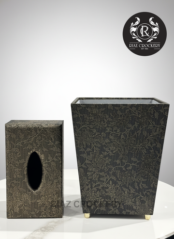 WOODEN ANTIQUE DUSTBIN SET