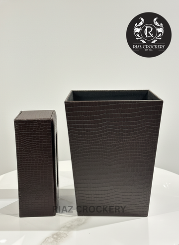 WOODEN ANTIQUE DUSTBIN SET