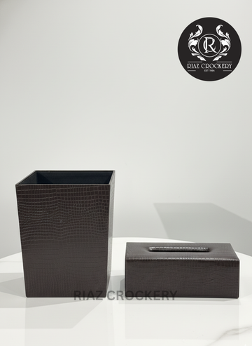 WOODEN ANTIQUE DUSTBIN SET