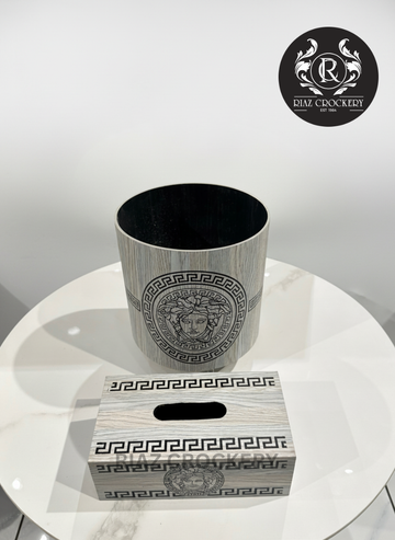 ROUND WOODEN DUSTBIN SET