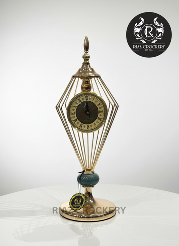 GOLDEN METAL TABLE CLOCK