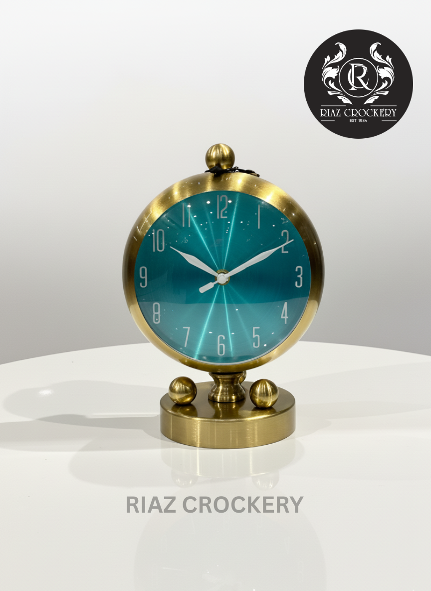 GOLDEN MIRROR TABLE CLOCK
