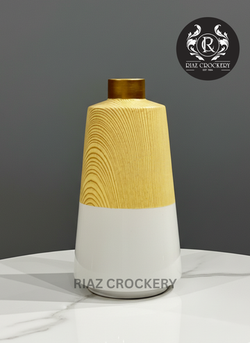 WHITE WOOD VASE