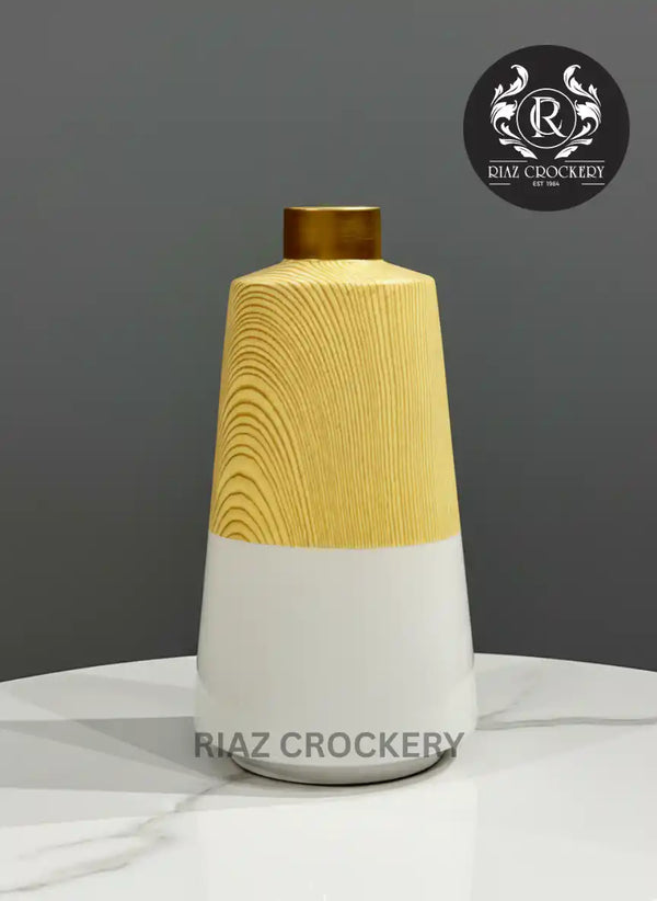 WHITE WOOD VASE