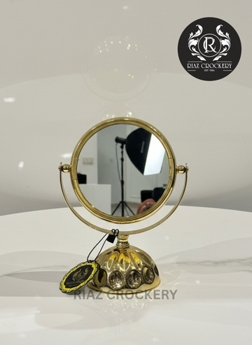 GOLDEN MIRROR TABLE CLOCK