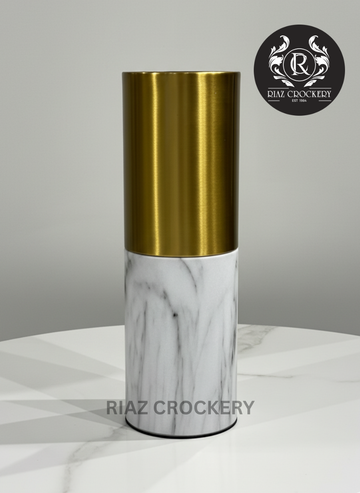 GOLDEN WHITE FLOWER VASE