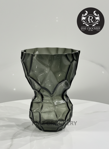 BLACK CRYSTAL VASE