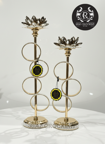 GOLDEN CRYSTAL CANDEL HOLDERS